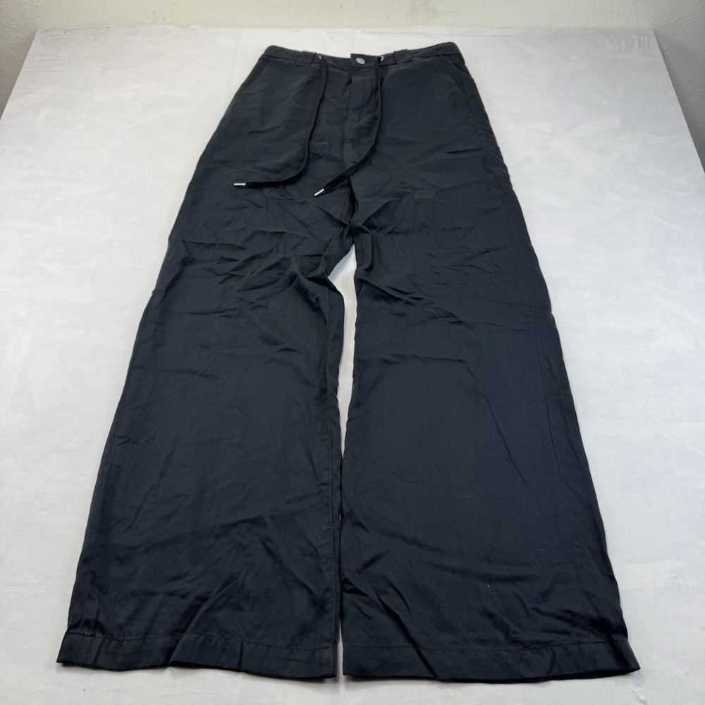 Hudson Women's Size 27 Black Tie Front High Rise Wide Leg Pants